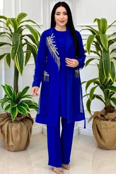 Arzu A kalite takım Saks Mavisi