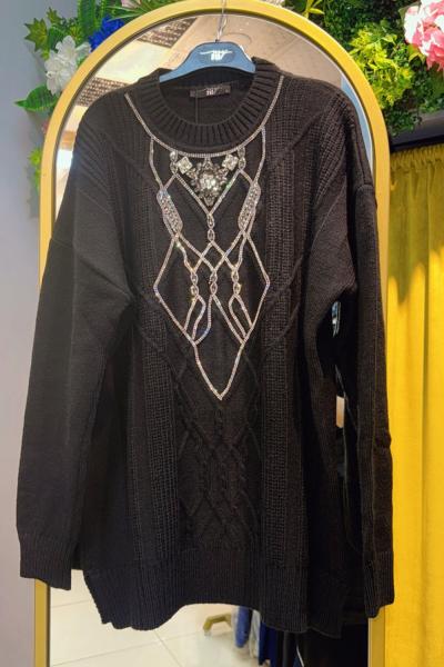 Efsane Tasarım My312 Triko Tunik Siyah