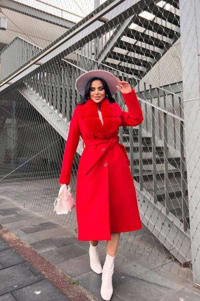 Kışlık Pamuk kaşe Kaban Koyu Yeşil