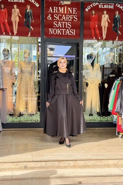 Tasarım Kalitesi Ceket Detaylı Elbise  Siyah